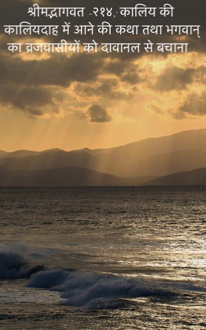 श्रीमद्भागवत -२१४; कालिय की कालियदाह में आने की कथा तथा भगवान् का व्रजवासीयों को दावानल से बचाना
