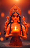 Orange's Sacred Flow: The Seventh Day of Navratri