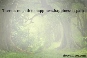 There is no path to happiness,happiness is path 