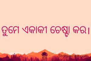 ତୁମେ ଏକାକୀ ଚେଷ୍ଟା କର।