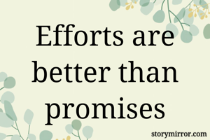 Efforts are better than promises