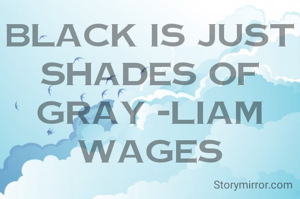 Black is just shades of Gray -Liam Wages
