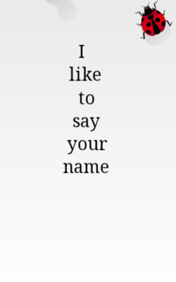 I Like To Say Your Name