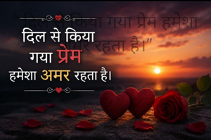 " दिल से किया गया प्रेम हमेशा अमर रहता है।”