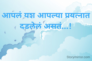 आपलं यश आपल्या प्रयत्नात दडलेलं असतं...!