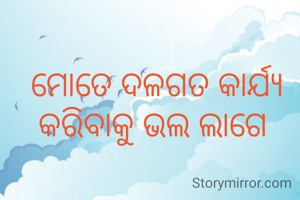 ମୋତେ ଦଳଗତ କାର୍ଯ୍ୟ କରିବାକୁ ଭଲ ଲାଗେ 