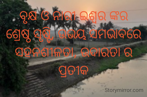ବୃକ୍ଷ ଓ ନାରୀ ଇଶ୍ବର ଙ୍କର ଶ୍ରେଷ୍ଠ ସୃଷ୍ଟି, ଉଭୟ ସମଭାବରେ ସହନଶୀଳତା, ଉଦାରତା ର ପ୍ରତୀକ