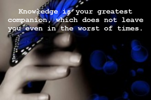 Knowledge is your greatest companion, which does not leave you even in the worst of times.