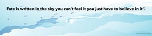 Fate is written in the sky you can’t feel it you just have to believe in it”.