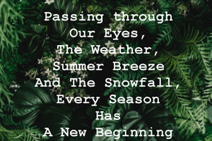 Passing through 
Our Eyes, 
The Weather, 
Summer Breeze 
And The Snowfall, 
Every Season 
Has 
A New Beginning 