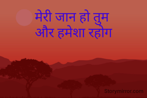 मेरी जान हो तुम 
और हमेशा रहोग