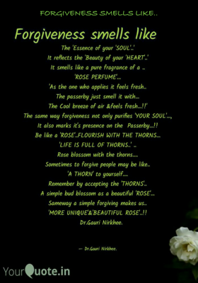 Forgiveness Smells Like..