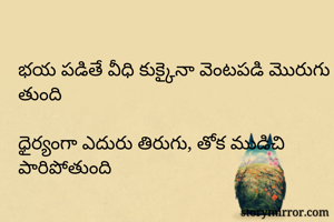 భయ పడితే వీధి...