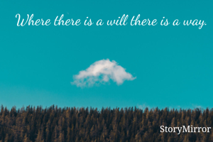 Where there is a will there is a way.
