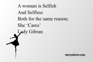A woman is...