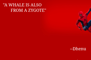 "A WHALE IS ALSO 
       FROM A ZYGOTE"






                                                             --Dhenu