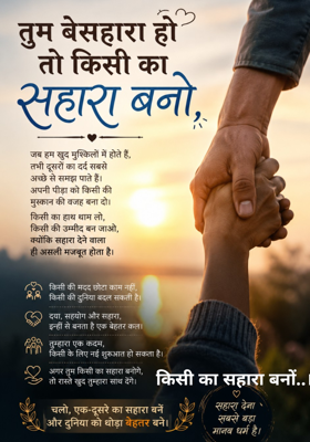 किसी का सहारा बनों..।