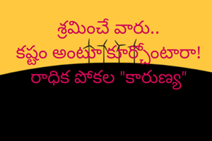 శ్రమించే వారు..
కష్టం అంటూ కూర్చోంటారా!
రాధిక పోకల "కారుణ్య"

