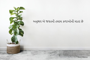 અનુભવ એ જગતની તમામ કળાઓની માતા છે