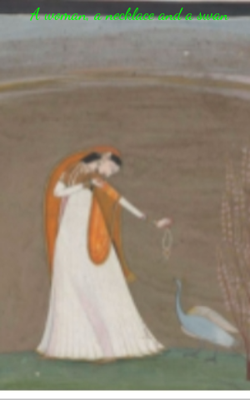 A Woman,  A Necklace And A Swan