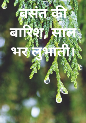 बसंत की बारिश, साल भर लुभाती।