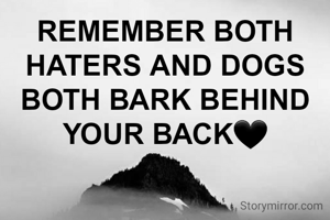 REMEMBER BOTH HATERS AND DOGS
BOTH BARK BEHIND YOUR BACK🖤