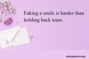 Faking a smile...
