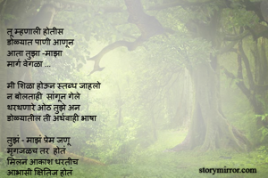 तू म्हणाली होतीस...