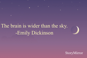 The brain is wider than the sky. 
-Emily Dickinson 