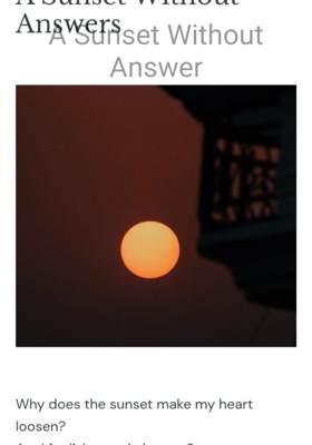 A Sunset Without Answer