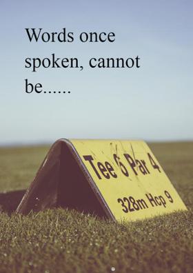Words Once Spoken, Cannot Be.