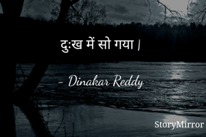 दुःख में सो गया |

- Dinakar Reddy