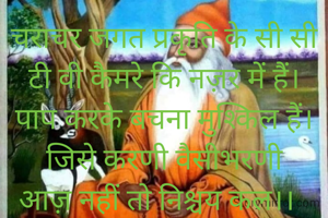 चराचर जगत प्रकृति के सी सी टी वी कैमरे कि नज़र में हैं।
पाप करके बचना मुश्किल हैं।
जैसी करणी वैसीभरणी
आज़ नहीं तो निश्चय कल।।  