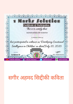 सगीर अहमद सिद्दीकी कविता