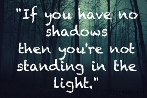 "If you have no shadows
then you're not standing in the light."

