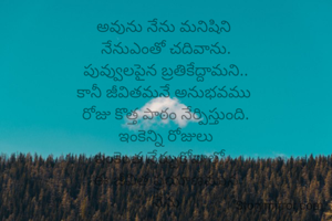అవును నేను మనిషిని 
నేనుఎంతో చదివాను.
పువ్వులపైన బ్రతికేద్దామని..
కానీ జీవితమనే అనుభవము 
రోజు కొత్త పాఠం నేర్పిస్తుంది.
ఇంకెన్ని రోజులు
ఇంకెంత నేర్చుకోవాలో.. 
ఈ జీవిత ప్రయాణమున
నేను