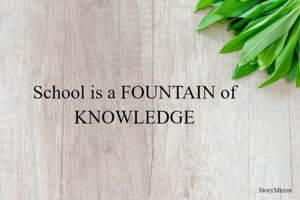 School is a FOUNTAIN of KNOWLEDGE