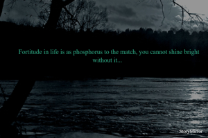 Fortitude in life is as phosphorus to the match, you cannot shine bright without it...  