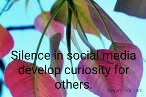 Silence in social media develop curiosity for others.