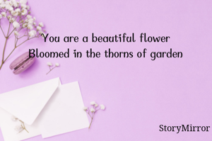 You are a beautiful flower
Bloomed in the thorns of garden
