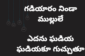 గడియారం నిండా ముల్లులే

ఎదను ఘడియ ఘడియకూ గుచ్చుతూ