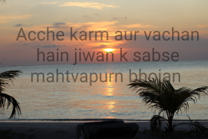 Acche karm aur vachan hain jiwan k sabse mahtvapurn bhojan 