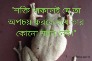 "শক্তি থাকলেই যে তা অপচয় করতে হবে তার কোনো মানে নেই।"