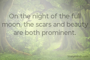 On the night of the full moon, the scars and beauty are both prominent.