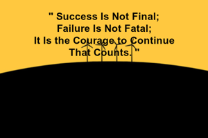 " Success Is Not Final;
Failure Is Not Fatal;
It Is the Courage to Continue
That Counts. "