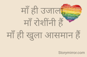 माँ ही उजाला,
माँ रोशींनी हैं
माँ ही खुला आसमान हैं