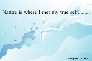 Nature is where I met my true self.........