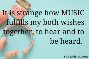 It is strange...