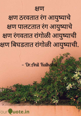 क्षणांचा खेळ:डॉ.अनिल कुलकर्णी