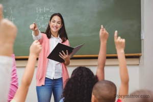 A teacher is like a candle, providing knowledge (light) to the students by sacrificing one's own life(consuming itself)